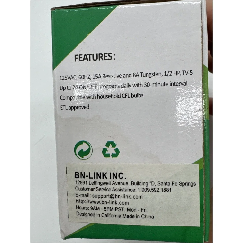 2‎ Set BN-Link Heavy Duty Mechanical 24 Hour Timer Dual Outlet 3 Prong New